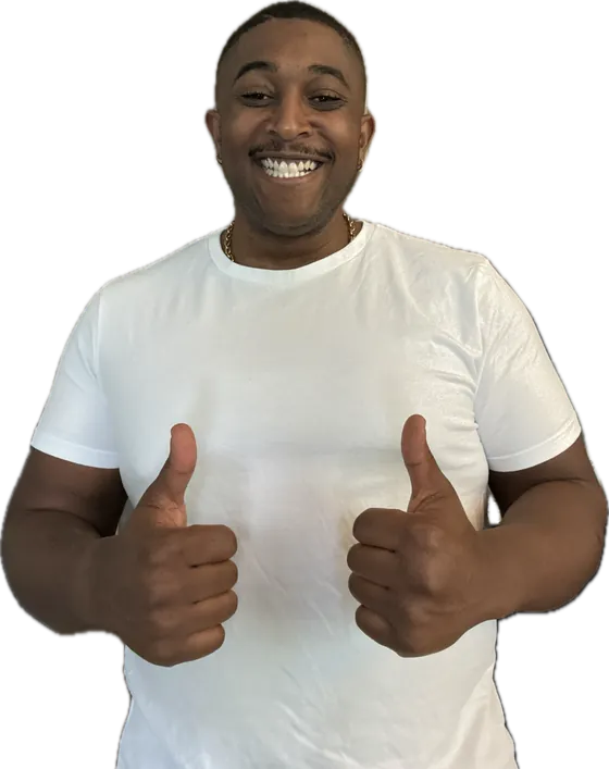 Jeff Ballard Jr. giving two thumbs up